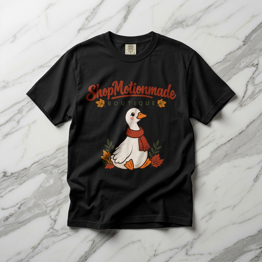 Autumn Goose Boutique T-Shirt — "ShopMotionmade" Cozy Fall Graphic Tee