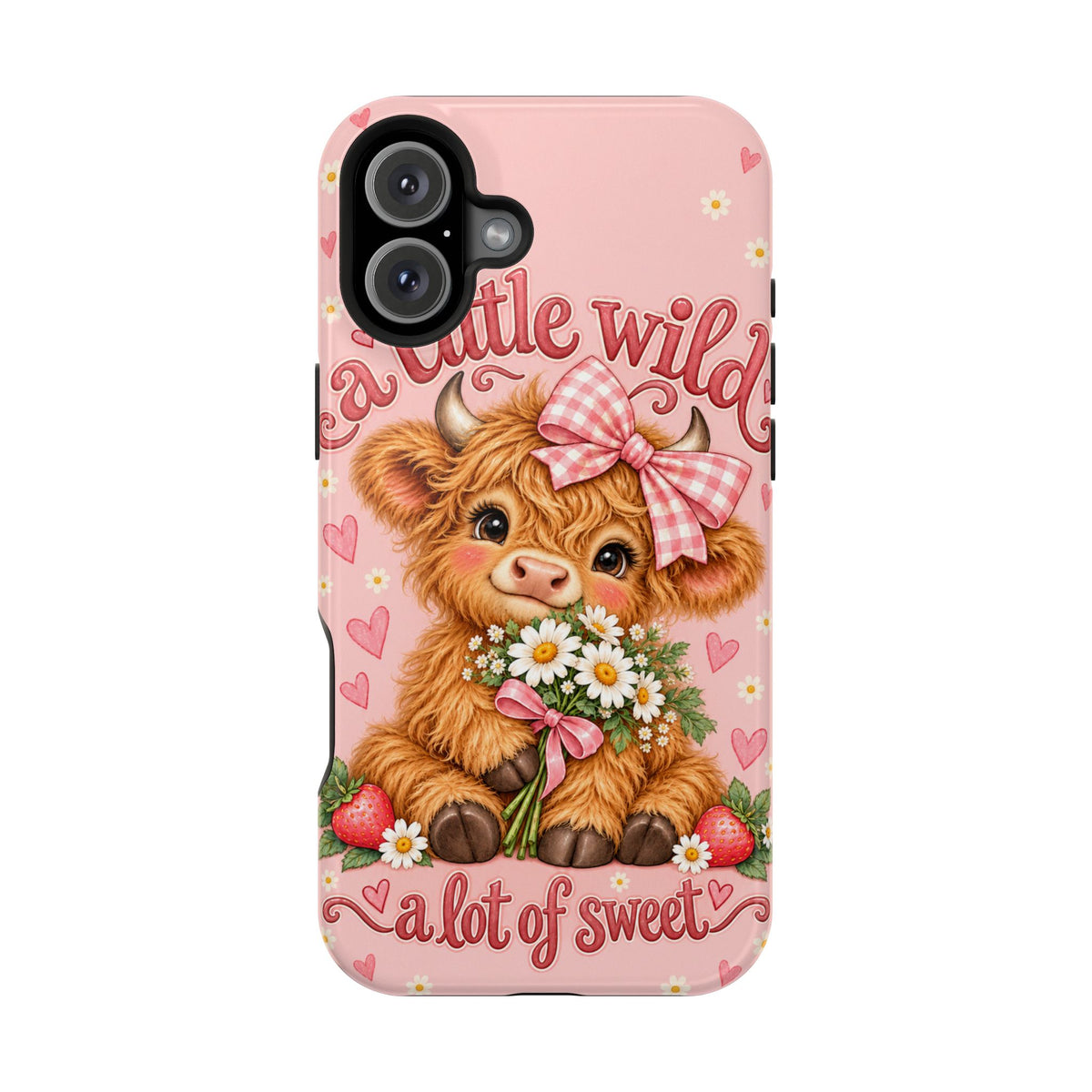 Cute Highland Cow Phone Case — "A Little Wild, A Lot of Sweet" Magnetic Impact-Resistant Case