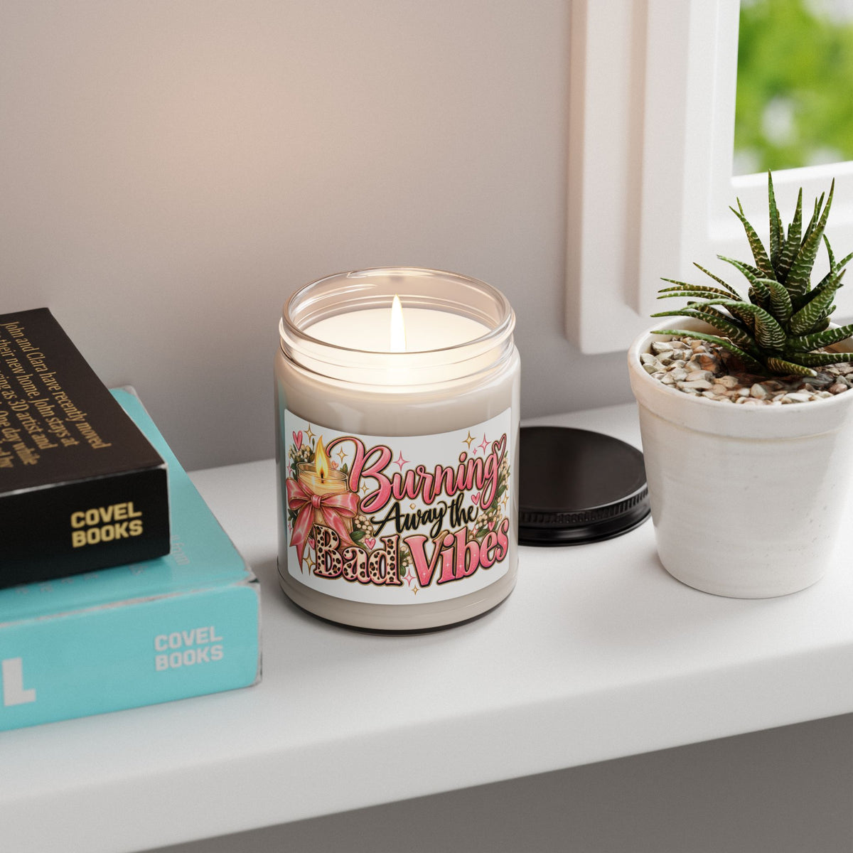 Candle — "Burning Away the Bad Vibes" Scented Soy Candle, 9 oz