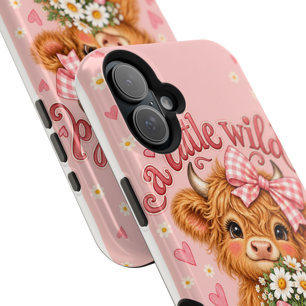Cute Highland Cow Phone Case — "A Little Wild, A Lot of Sweet" Magnetic Impact-Resistant Case