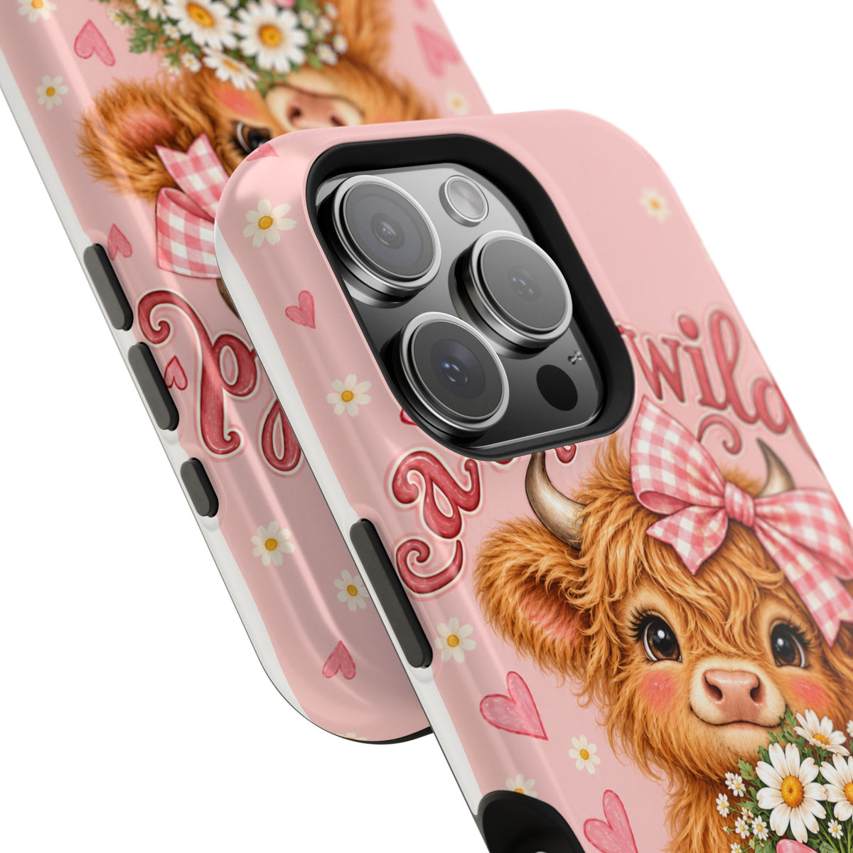 Cute Highland Cow Phone Case — "A Little Wild, A Lot of Sweet" Magnetic Impact-Resistant Case