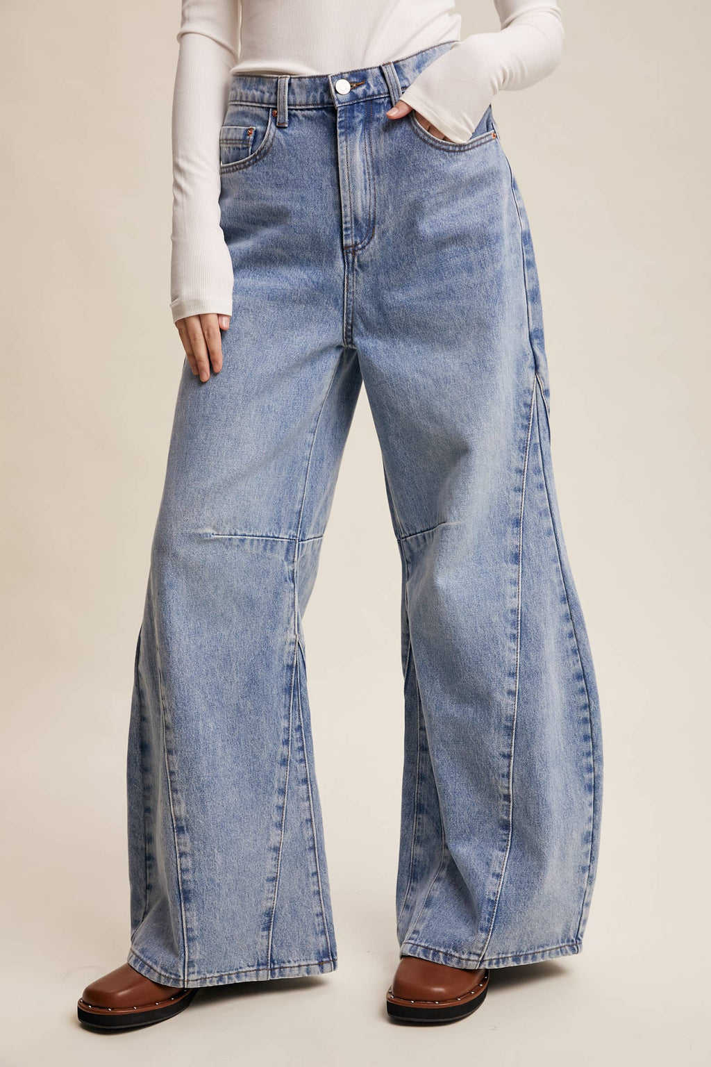 Haven Wide-Leg Panel Jeans