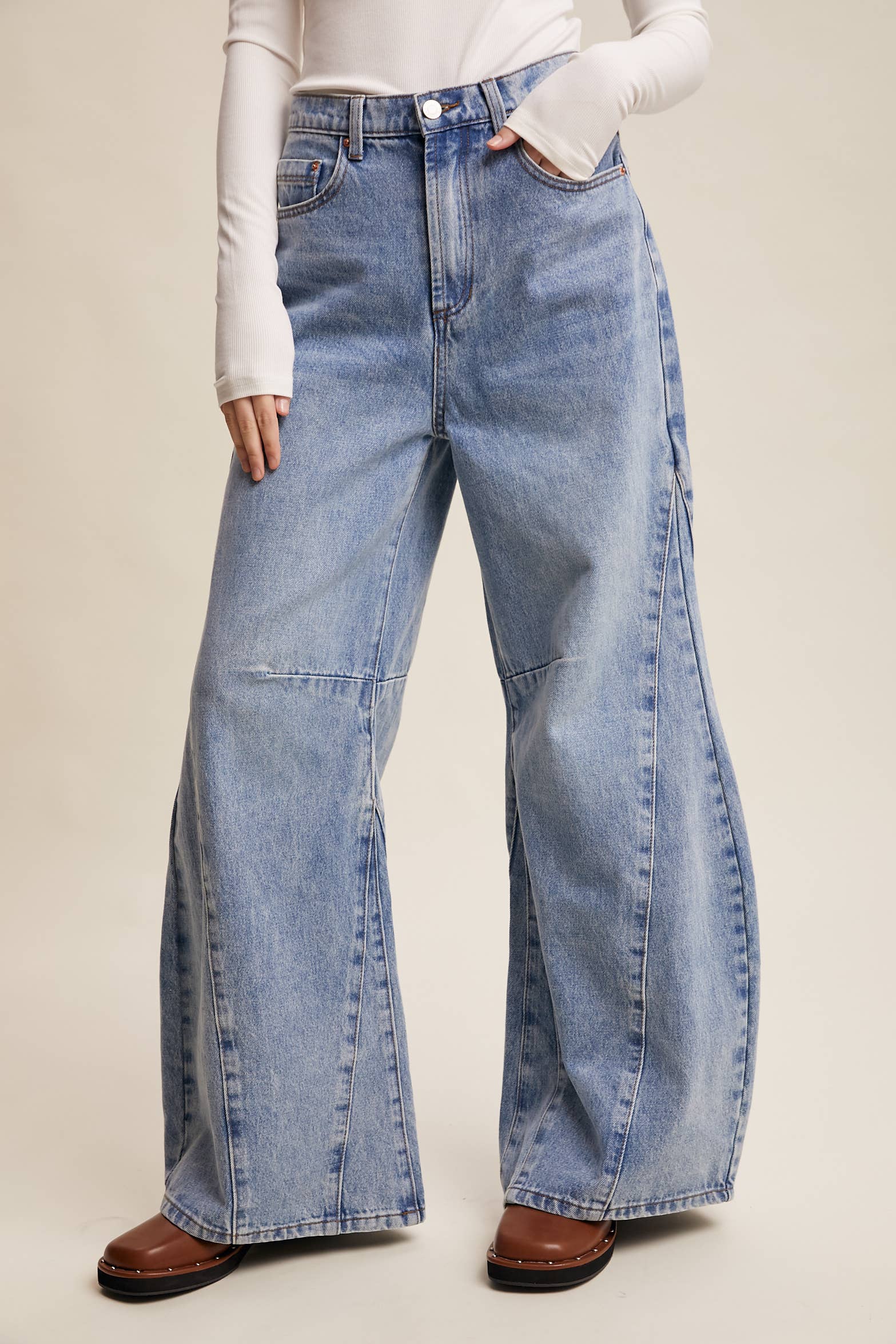 Haven Wide-Leg Panel Jeans