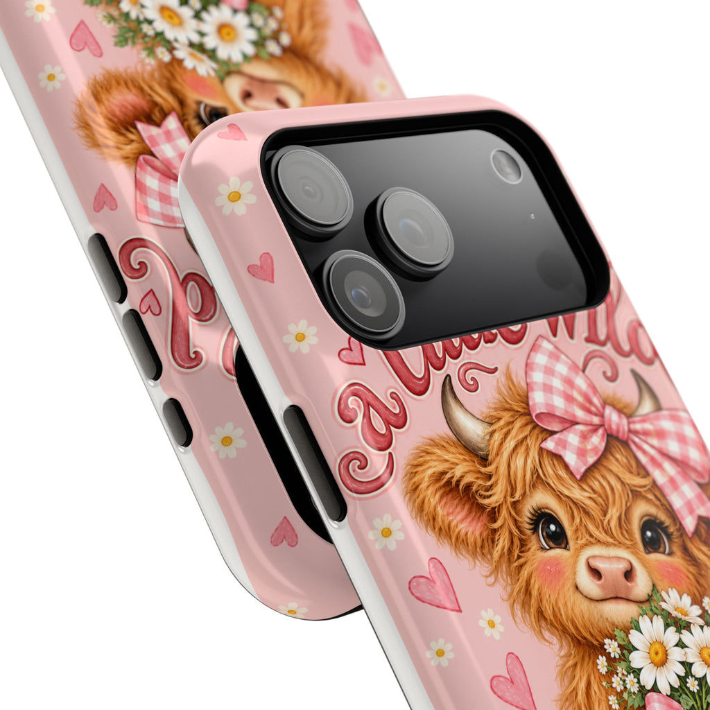 Cute Highland Cow Phone Case — "A Little Wild, A Lot of Sweet" Magnetic Impact-Resistant Case