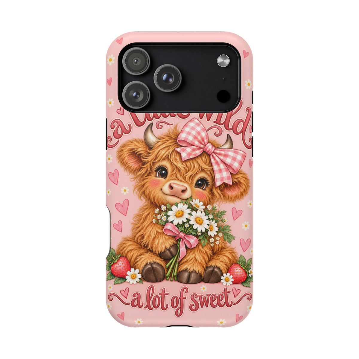 Cute Highland Cow Phone Case — "A Little Wild, A Lot of Sweet" Magnetic Impact-Resistant Case