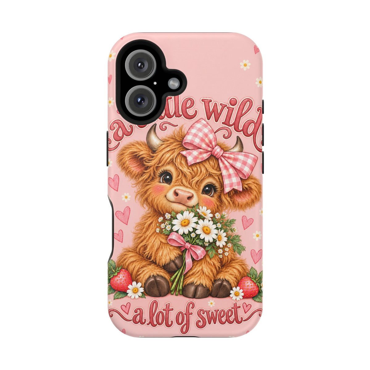 Cute Highland Cow Phone Case — "A Little Wild, A Lot of Sweet" Magnetic Impact-Resistant Case