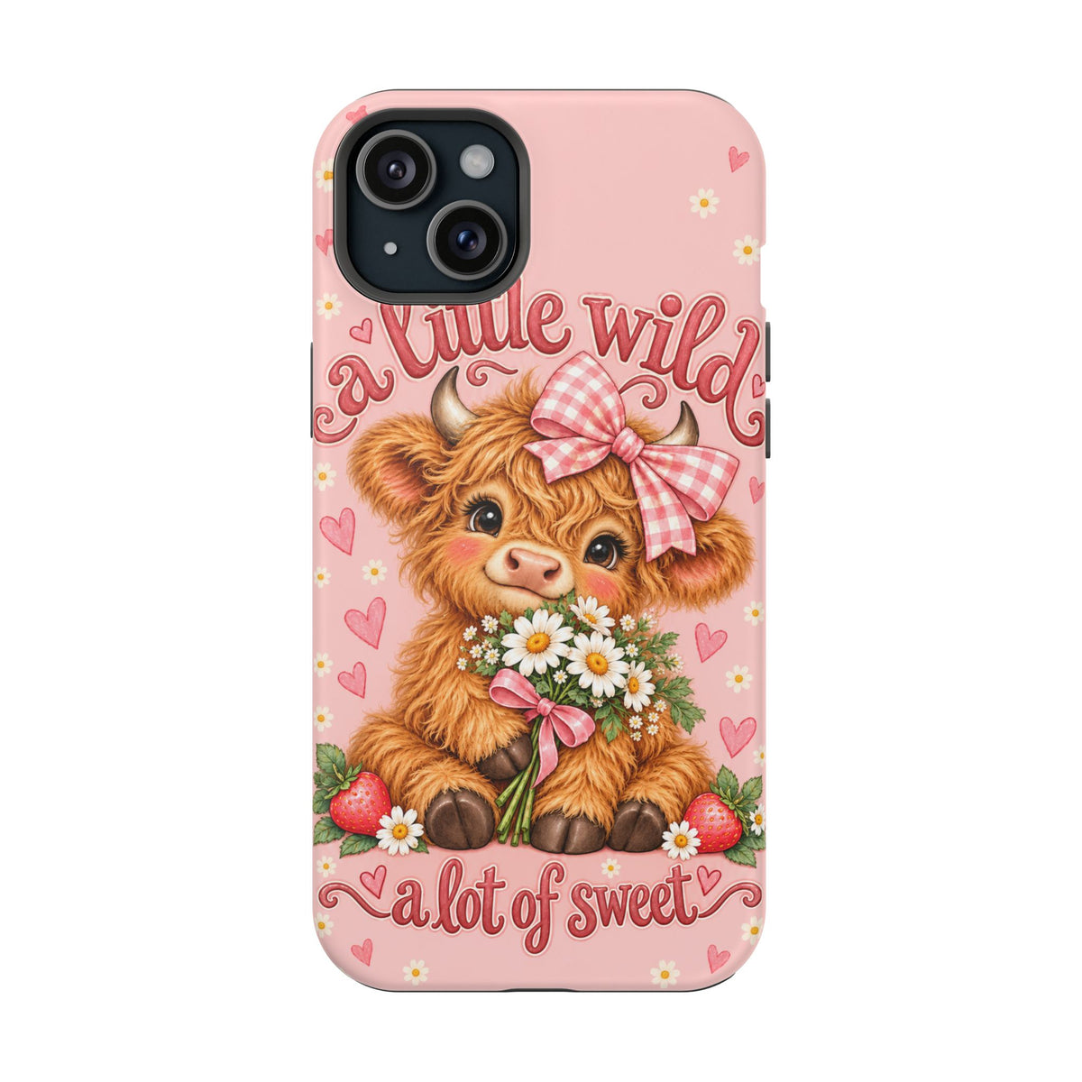 Cute Highland Cow Phone Case — "A Little Wild, A Lot of Sweet" Magnetic Impact-Resistant Case