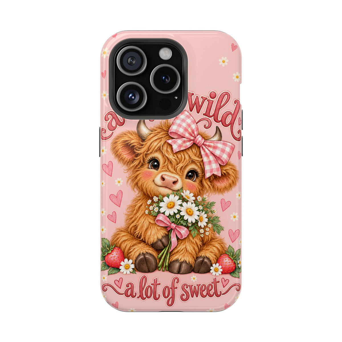 Cute Highland Cow Phone Case — "A Little Wild, A Lot of Sweet" Magnetic Impact-Resistant Case