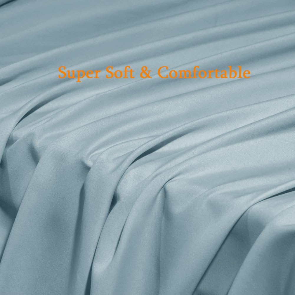 SONORO KATE Bed Sheet Set Super Soft Microfiber 1800 Series Luxury Egyptian Sheets Fit 18-24 Inch Deep Pocket Mattress Wrinkle-6 Piece (Sage, Queen)