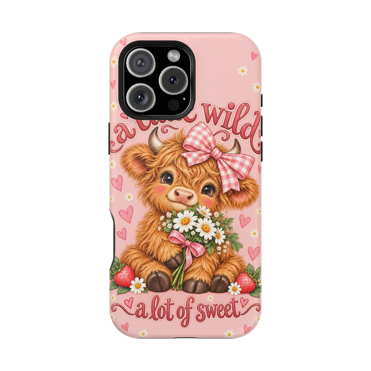 Cute Highland Cow Phone Case — "A Little Wild, A Lot of Sweet" Magnetic Impact-Resistant Case
