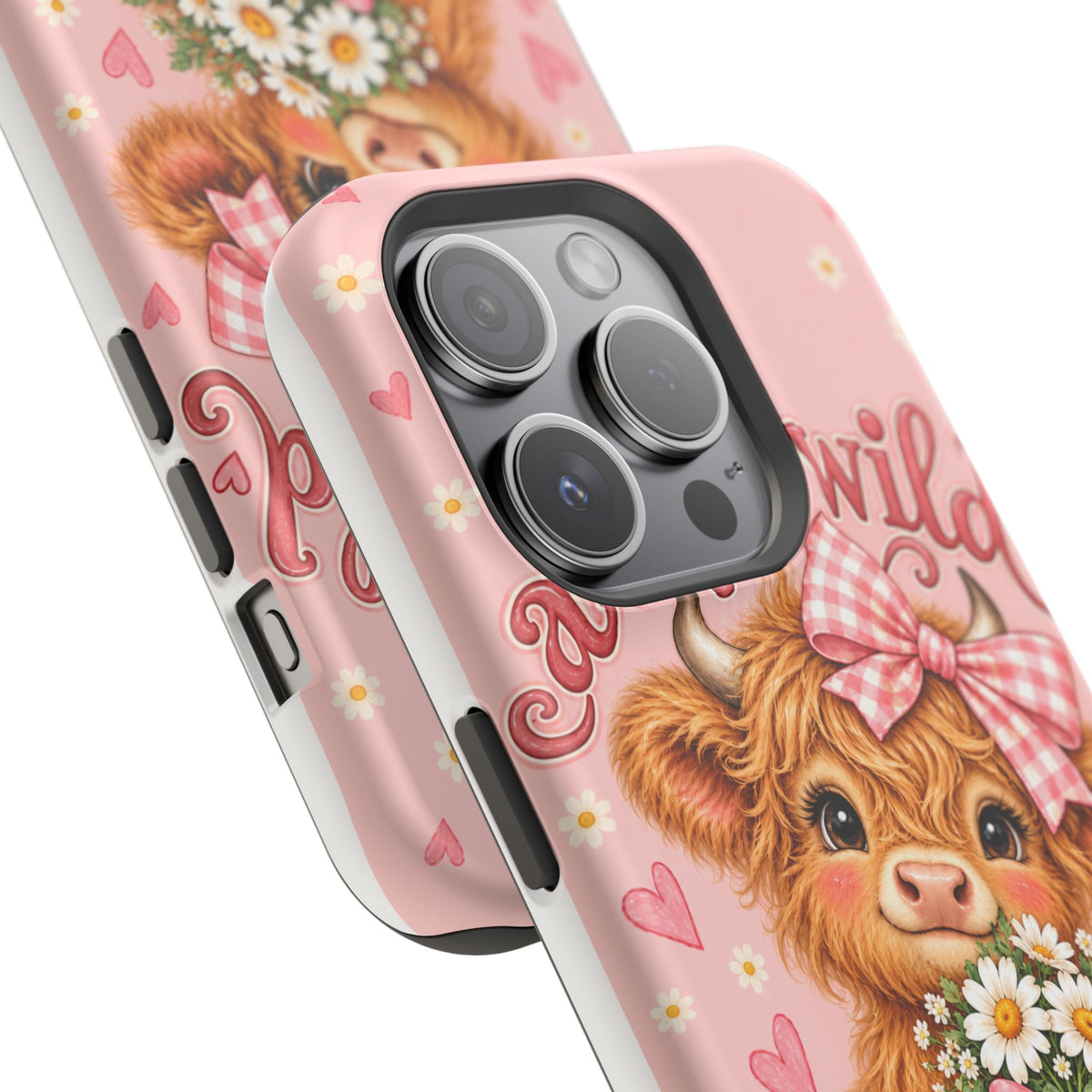 Cute Highland Cow Phone Case — "A Little Wild, A Lot of Sweet" Magnetic Impact-Resistant Case