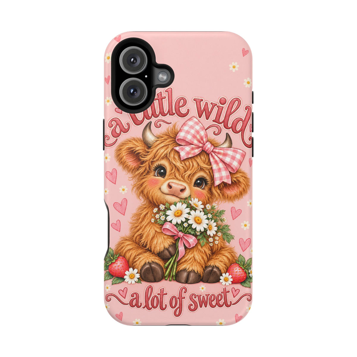 Cute Highland Cow Phone Case — "A Little Wild, A Lot of Sweet" Magnetic Impact-Resistant Case