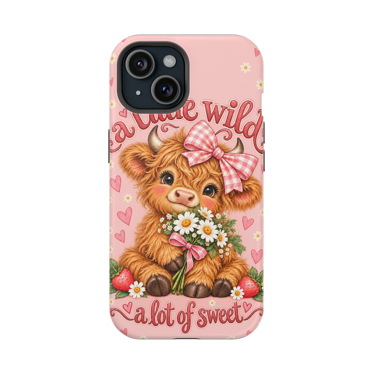 Cute Highland Cow Phone Case — "A Little Wild, A Lot of Sweet" Magnetic Impact-Resistant Case