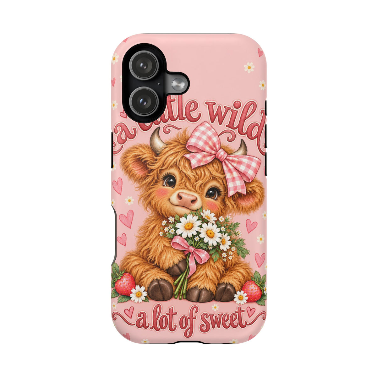 Cute Highland Cow Phone Case — "A Little Wild, A Lot of Sweet" Magnetic Impact-Resistant Case