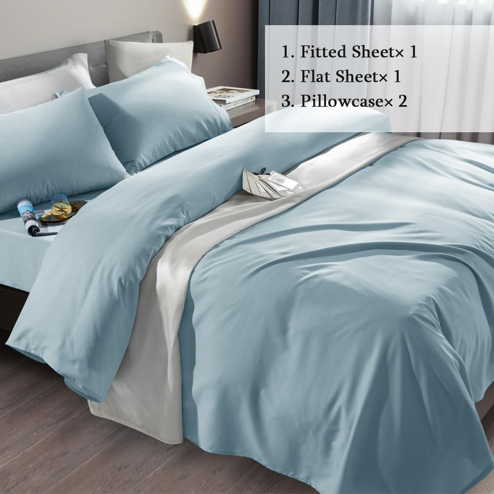 SONORO KATE Bed Sheet Set Super Soft Microfiber 1800 Series Luxury Egyptian Sheets Fit 18-24 Inch Deep Pocket Mattress Wrinkle-6 Piece (Sage, Queen)