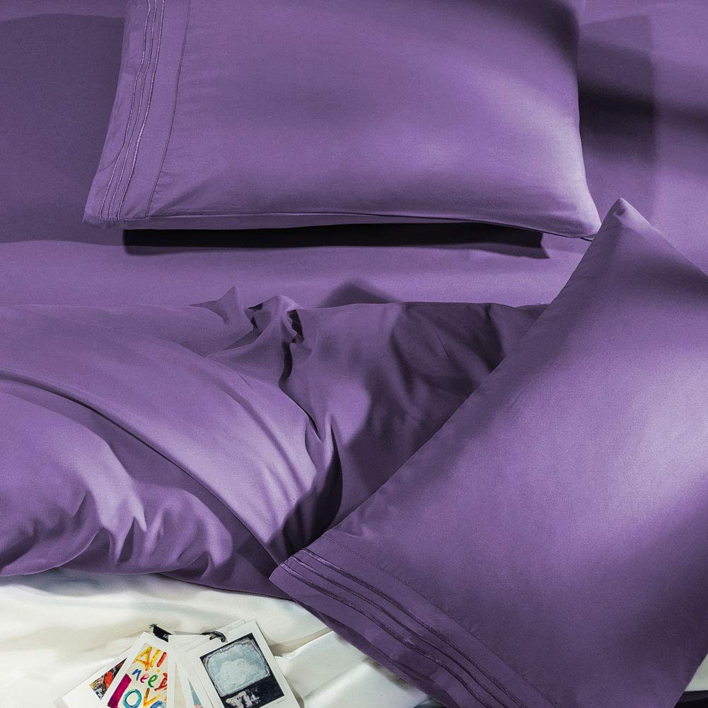 SONORO KATE Bed Sheet Set Super Soft Microfiber 1800 Series Luxury Egyptian Sheets Fit 18-24 Inch Deep Pocket Mattress Wrinkle-6 Piece (Sage, Queen)