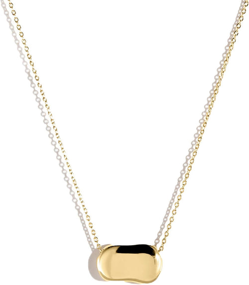 Electric Picks Dakota Necklace for Women, 14k Gold Plated Organic Charm Pendant Necklace, 18" Adjustable Layering Chain, Minimalist Everyday Jewelry Gift