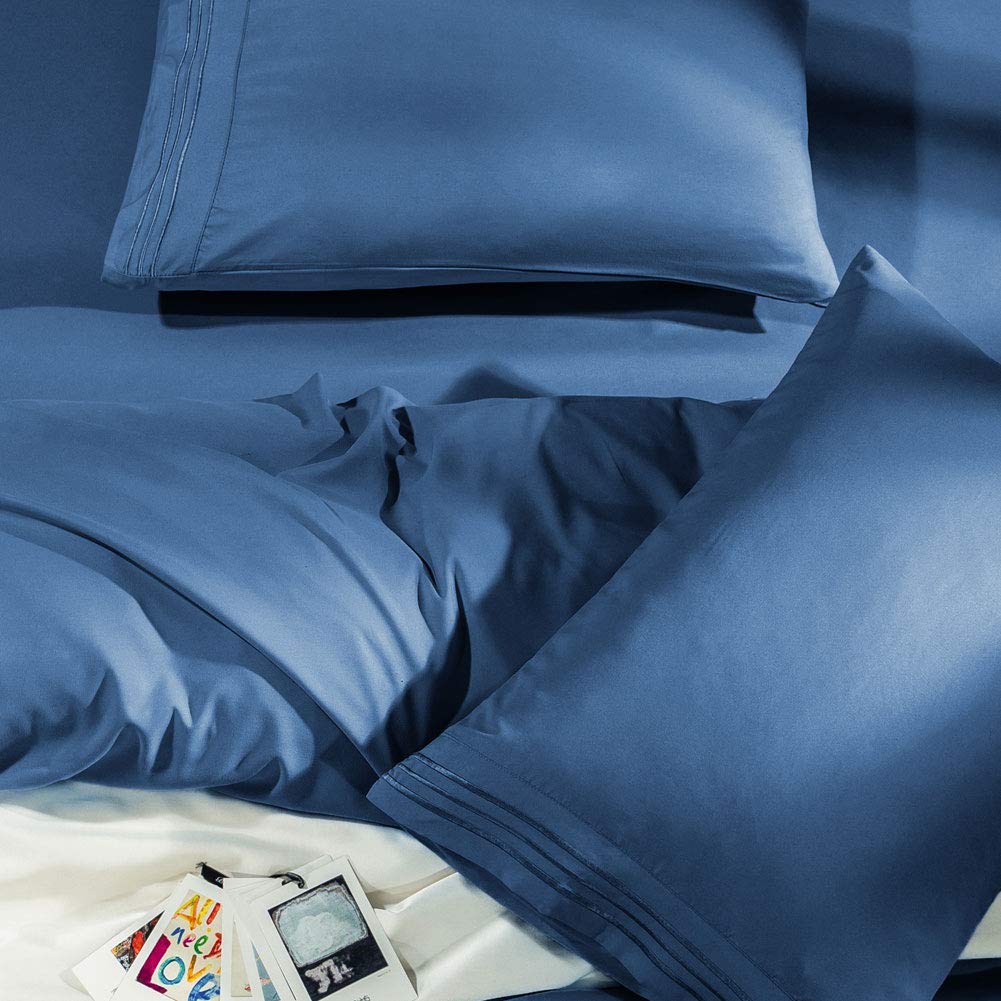 SONORO KATE Bed Sheet Set Super Soft Microfiber 1800 Series Luxury Egyptian Sheets Fit 18-24 Inch Deep Pocket Mattress Wrinkle-6 Piece (Sage, Queen)