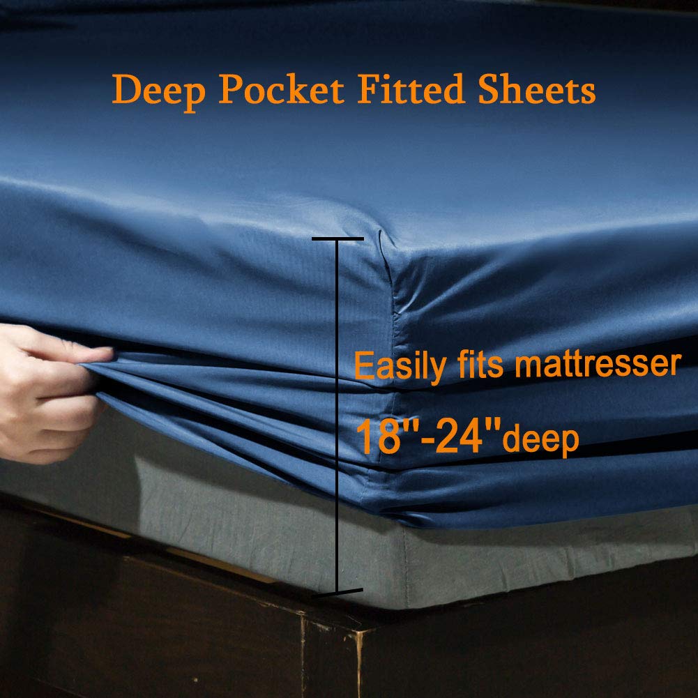 SONORO KATE Bed Sheet Set Super Soft Microfiber 1800 Series Luxury Egyptian Sheets Fit 18-24 Inch Deep Pocket Mattress Wrinkle-6 Piece (Sage, Queen)