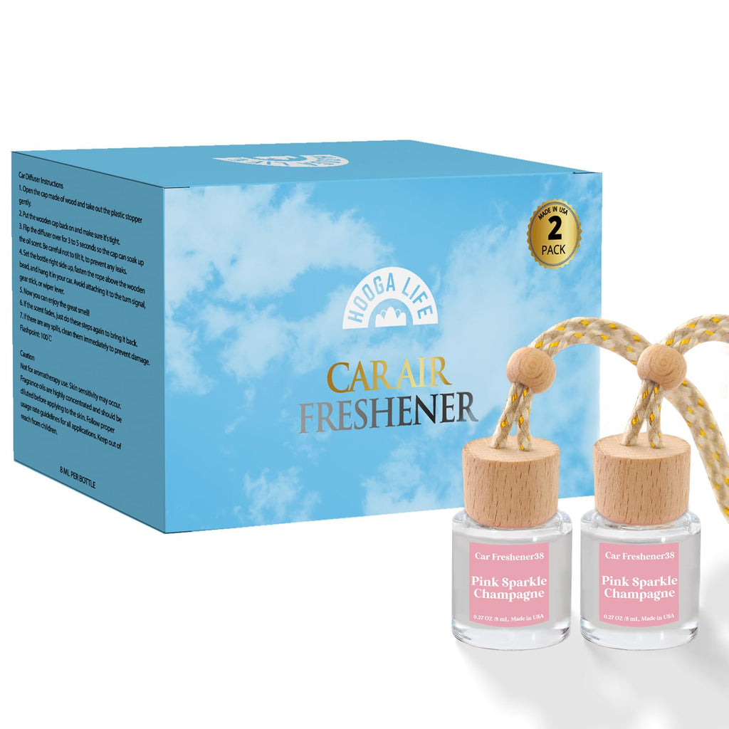 HoogaLife Car Air Freshener Diffuser 2 Pack Hanging Air Freshener Diffuser - Vanilla Cream Fragrance Oil Air D iffuser for Car, 45+ days Long Lasting Fragrance Made in USA C ar Air Fresheners (V54)