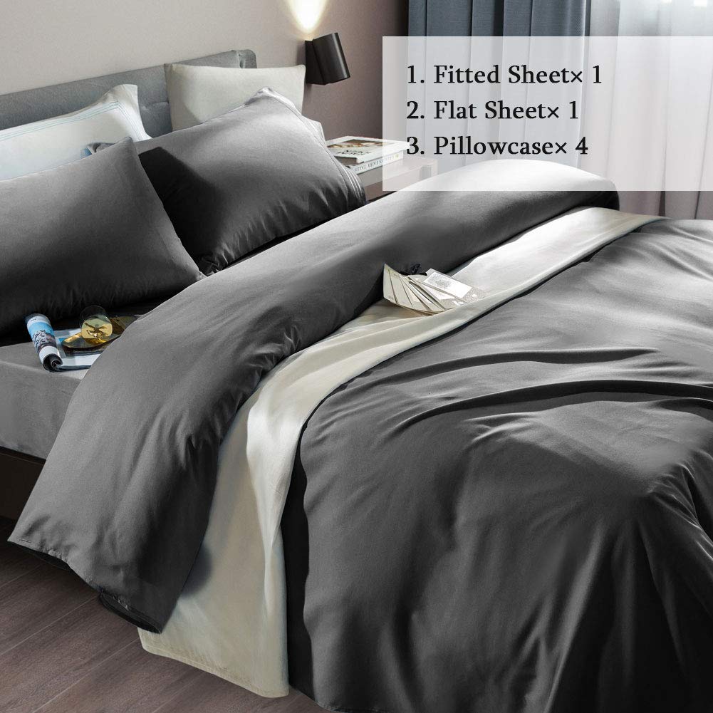 SONORO KATE Bed Sheet Set Super Soft Microfiber 1800 Series Luxury Egyptian Sheets Fit 18-24 Inch Deep Pocket Mattress Wrinkle-6 Piece (Sage, Queen)
