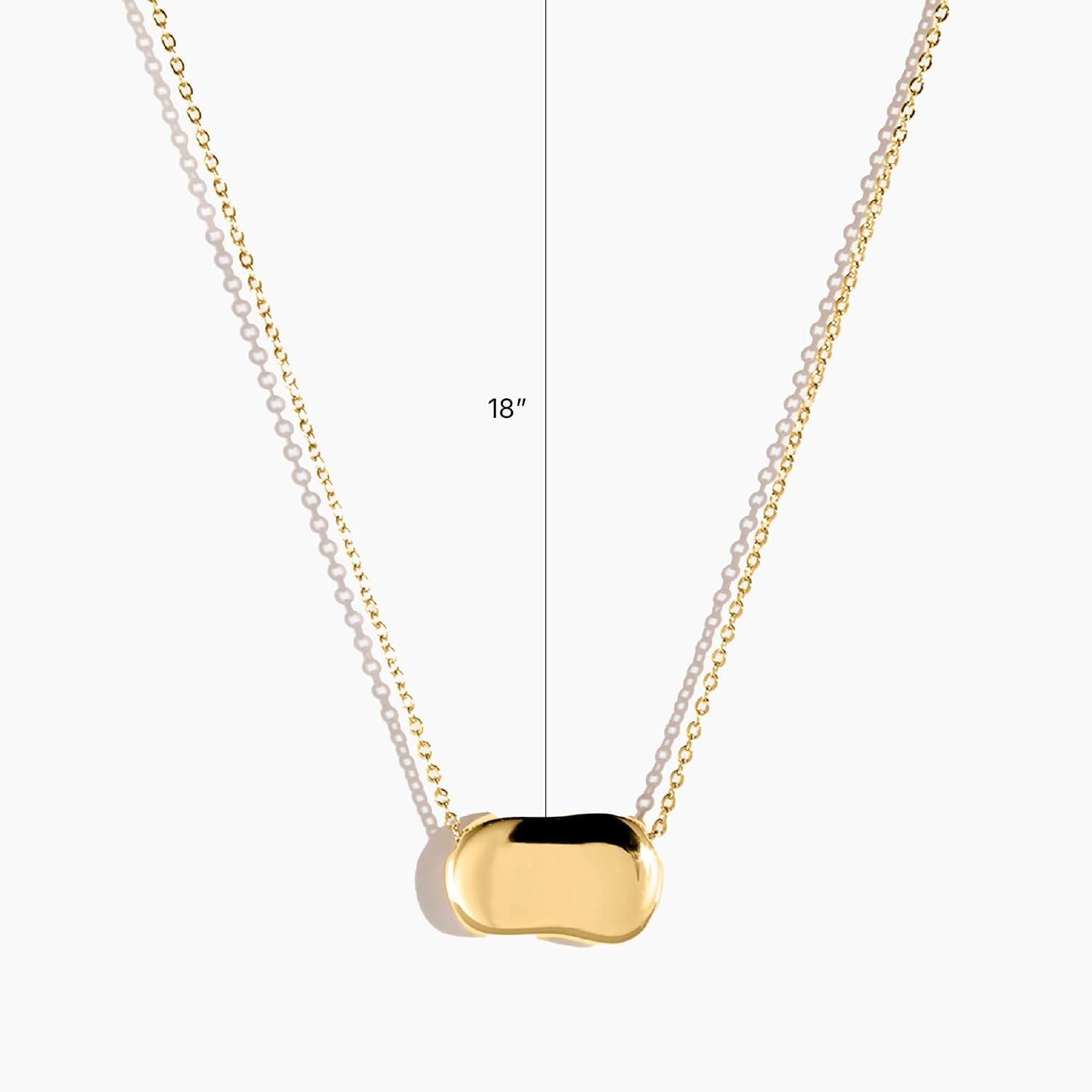Electric Picks Dakota Necklace for Women, 14k Gold Plated Organic Charm Pendant Necklace, 18" Adjustable Layering Chain, Minimalist Everyday Jewelry Gift