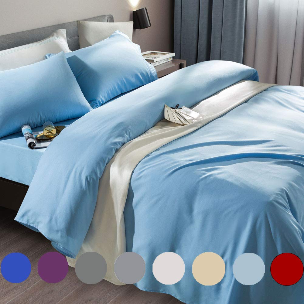 SONORO KATE Bed Sheet Set Super Soft Microfiber 1800 Series Luxury Egyptian Sheets Fit 18-24 Inch Deep Pocket Mattress Wrinkle-6 Piece (Sage, Queen)