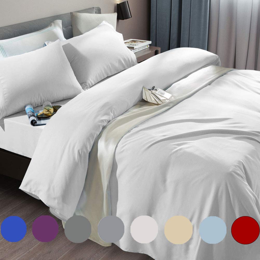 SONORO KATE Bed Sheet Set Super Soft Microfiber 1800 Series Luxury Egyptian Sheets Fit 18-24 Inch Deep Pocket Mattress Wrinkle-6 Piece (Sage, Queen)