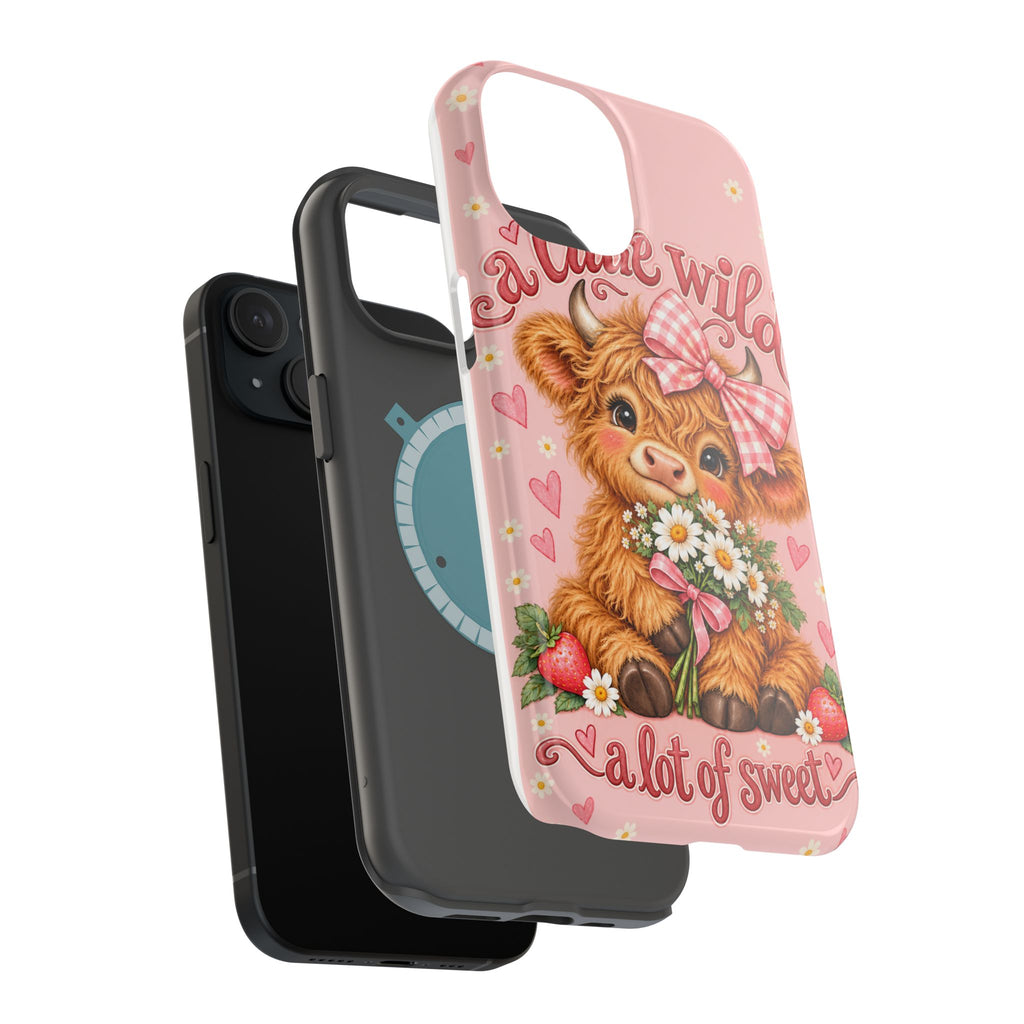 Cute Highland Cow Phone Case — "A Little Wild, A Lot of Sweet" Magnetic Impact-Resistant Case