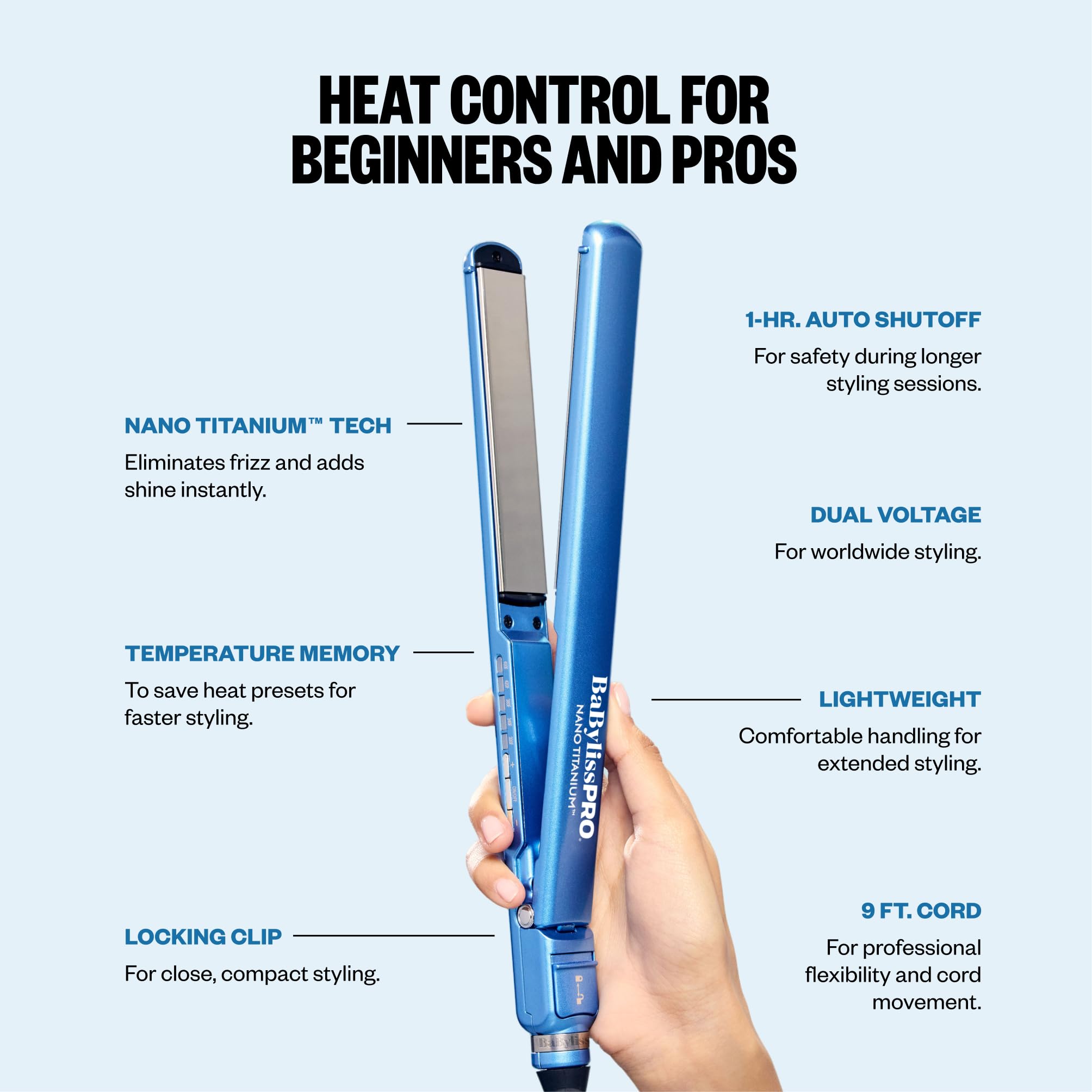 BabylissPRO Nano Titanium Digital Ultra-Thin Hair Straightener
