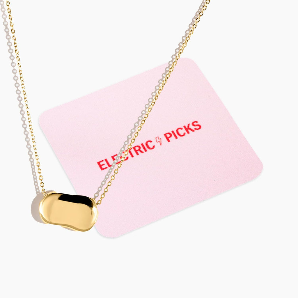 Electric Picks Dakota Necklace for Women, 14k Gold Plated Organic Charm Pendant Necklace, 18" Adjustable Layering Chain, Minimalist Everyday Jewelry Gift