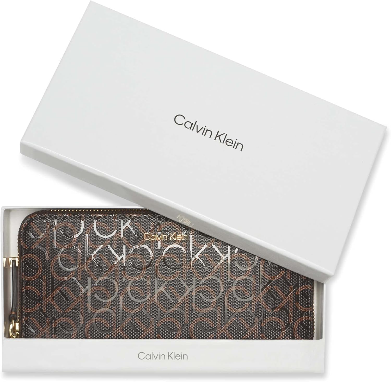 Calvin Klein Women's Key Item Saffiano Continental Zip Around Wallet With Wristlet Strap