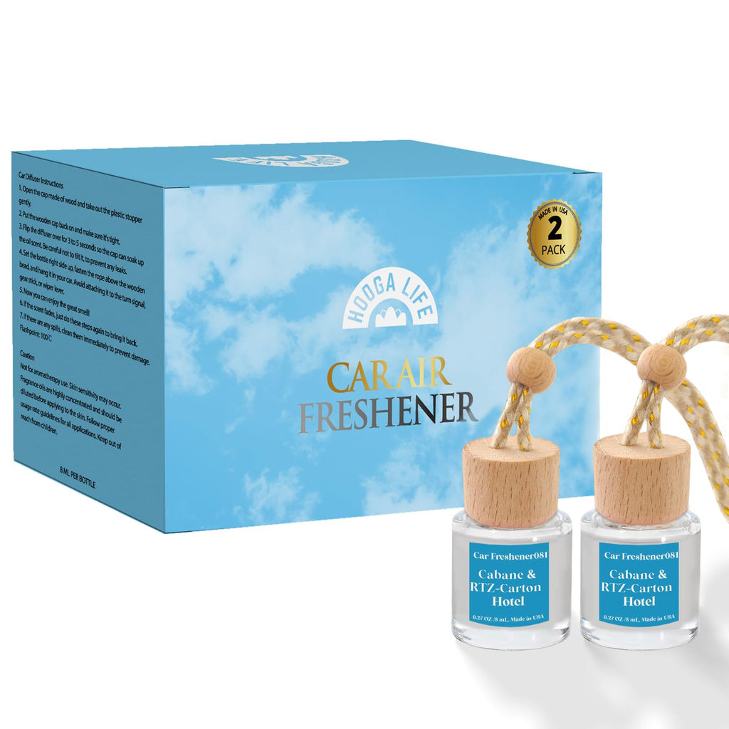 HoogaLife Car Air Freshener Diffuser 2 Pack Hanging Air Freshener Diffuser - Vanilla Cream Fragrance Oil Air D iffuser for Car, 45+ days Long Lasting Fragrance Made in USA C ar Air Fresheners (V54)