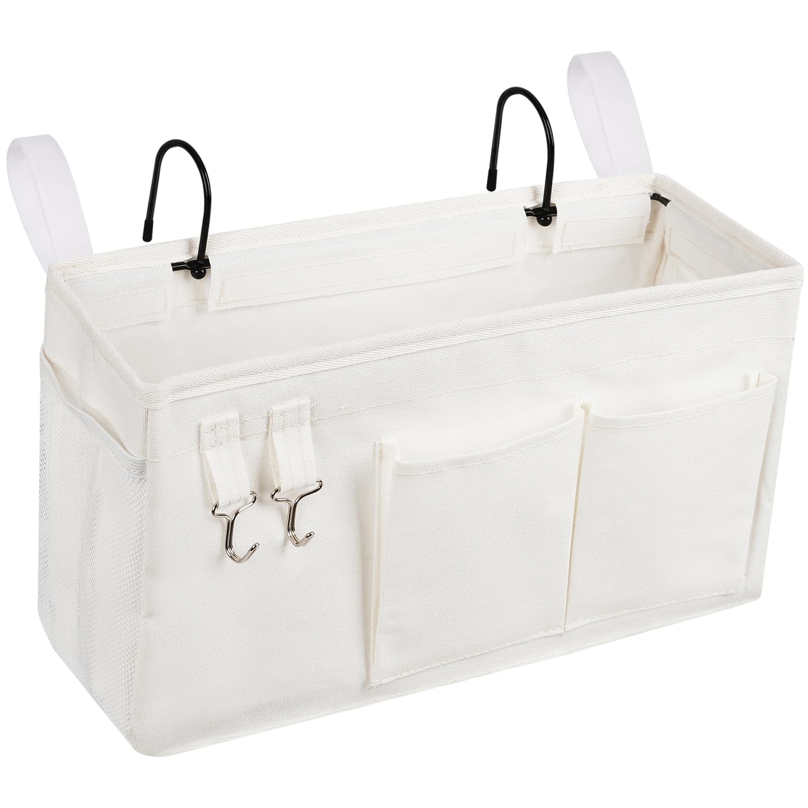 Loghot Bedside Caddy/Bedside Storage Bag Hanging Organizer for Bunk and Hospital Beds,Dorm Rooms Bed Rails,Can be Placed Glasses,Books,Mobile Phones,Keys (Light Pink)