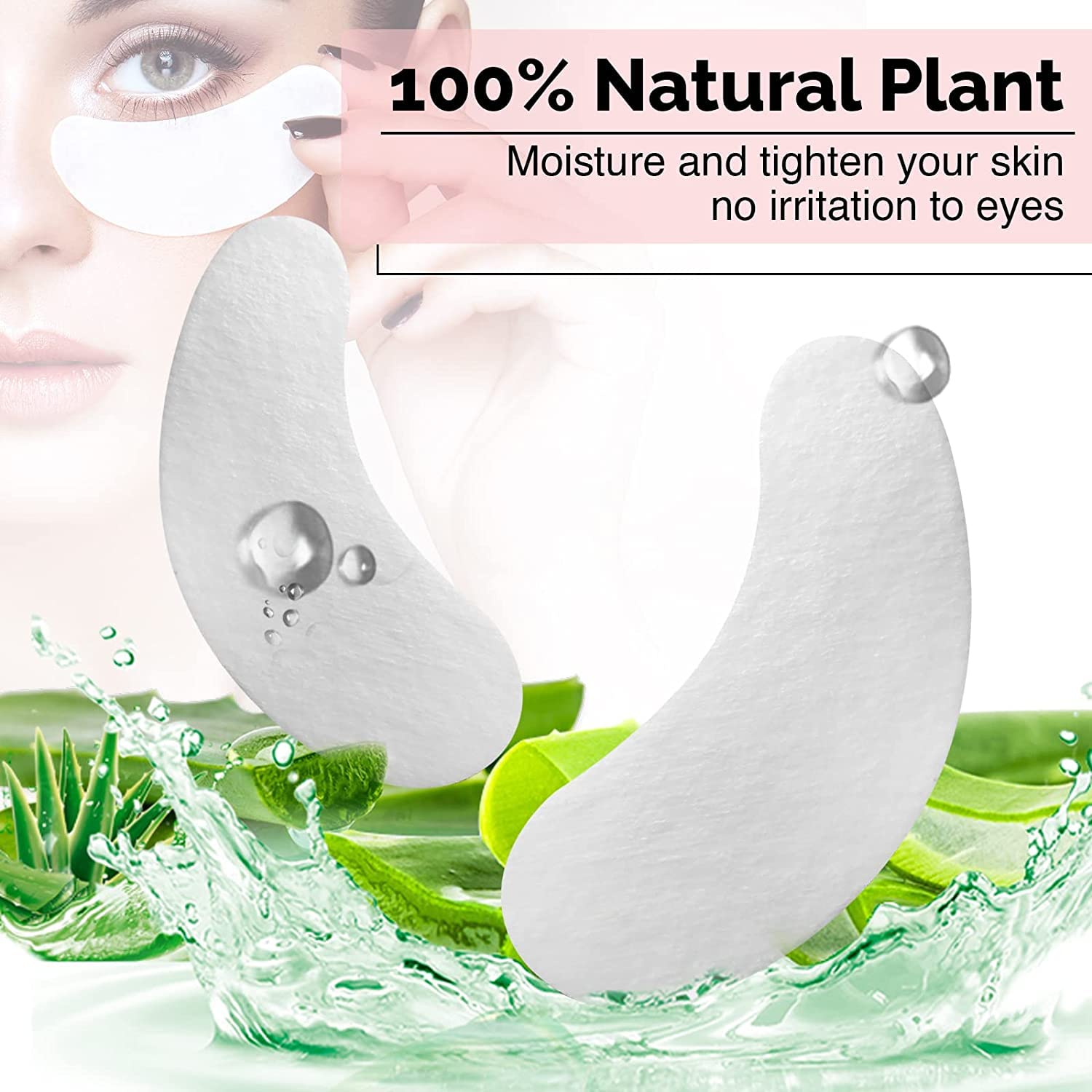 GreenLife Natural Hydrogel Eye Gel Pads – 100 Pairs | Collagen & Aloe Vera Under Eye Patches