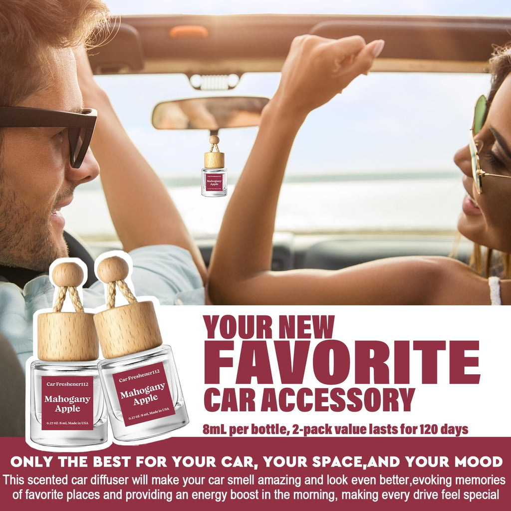 HoogaLife Car Air Freshener Diffuser 2 Pack Hanging Air Freshener Diffuser - Vanilla Cream Fragrance Oil Air D iffuser for Car, 45+ days Long Lasting Fragrance Made in USA C ar Air Fresheners (V54)