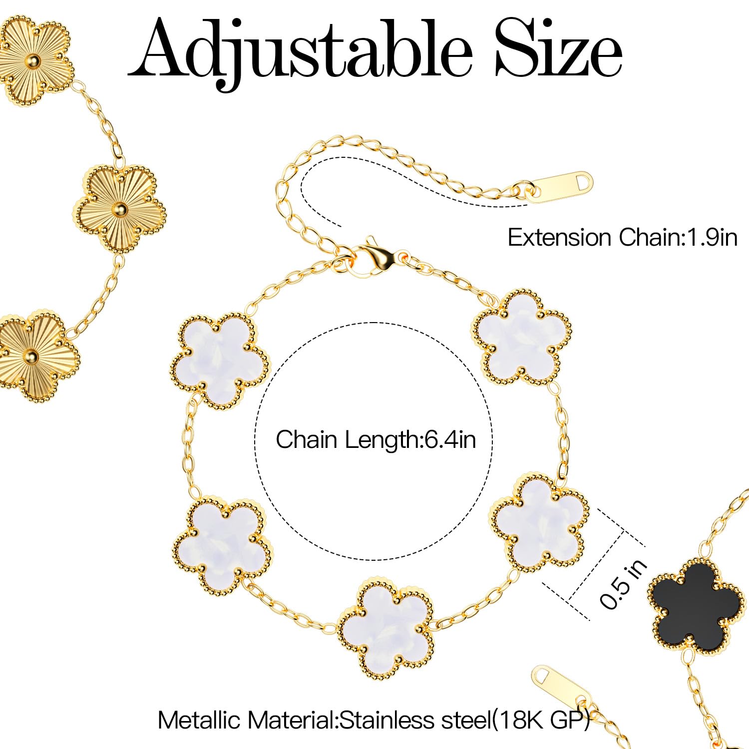 AiCase 18K Gold Clover Bracelet