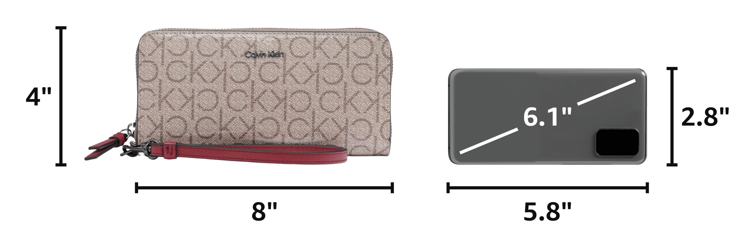 Calvin Klein Women's Key Item Saffiano Continental Zip Around Wallet With Wristlet Strap