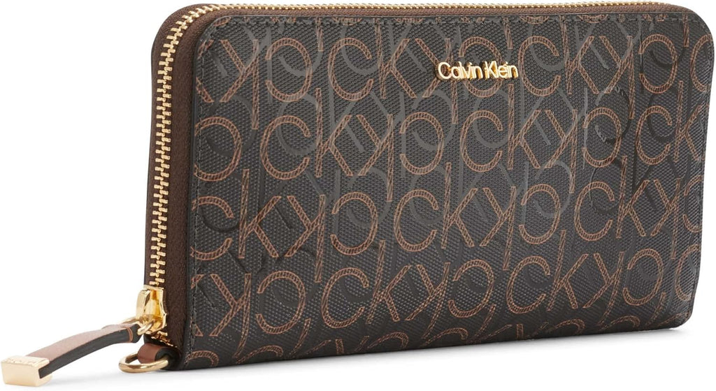 Calvin Klein Women's Key Item Saffiano Continental Zip Around Wallet With Wristlet Strap