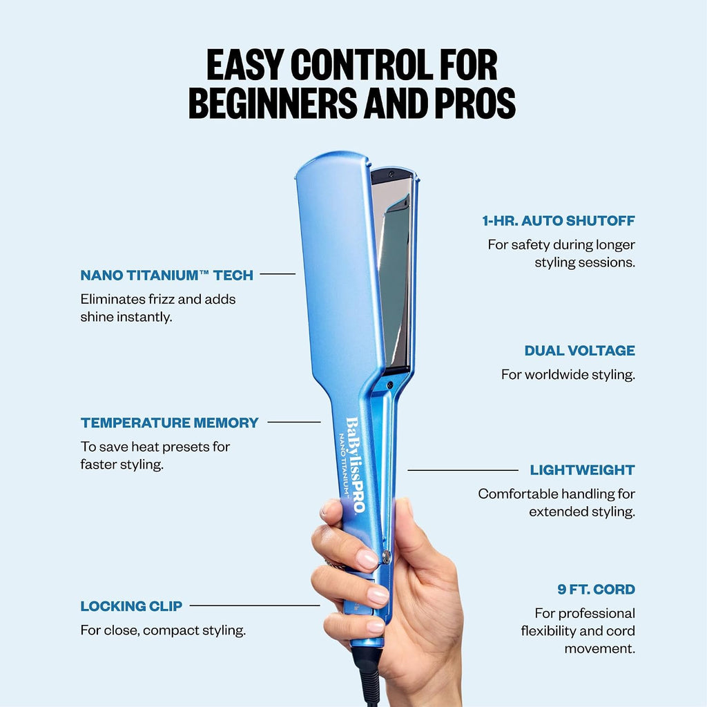 BabylissPRO Nano Titanium Digital Ultra-Thin Hair Straightener