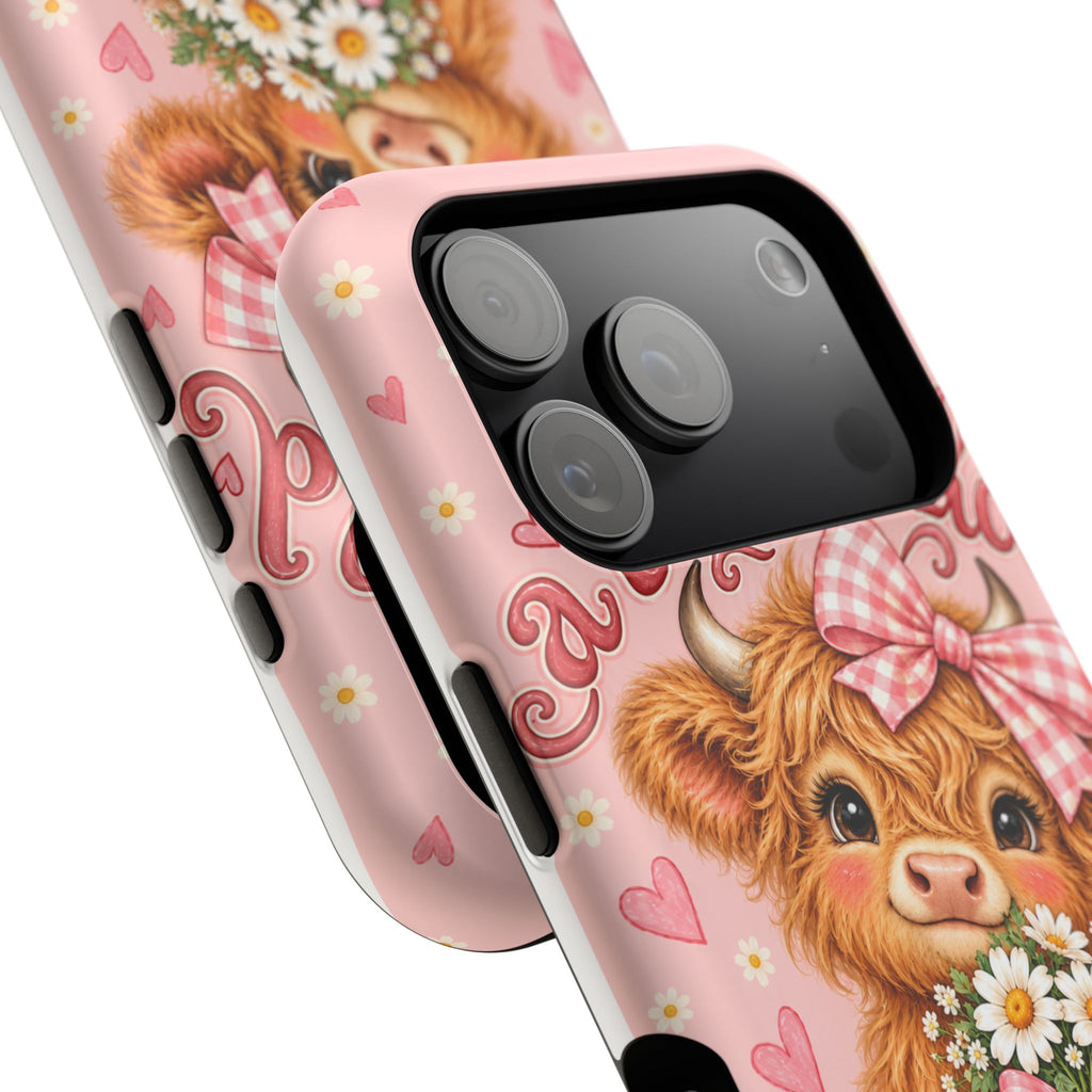 Cute Highland Cow Phone Case — "A Little Wild, A Lot of Sweet" Magnetic Impact-Resistant Case