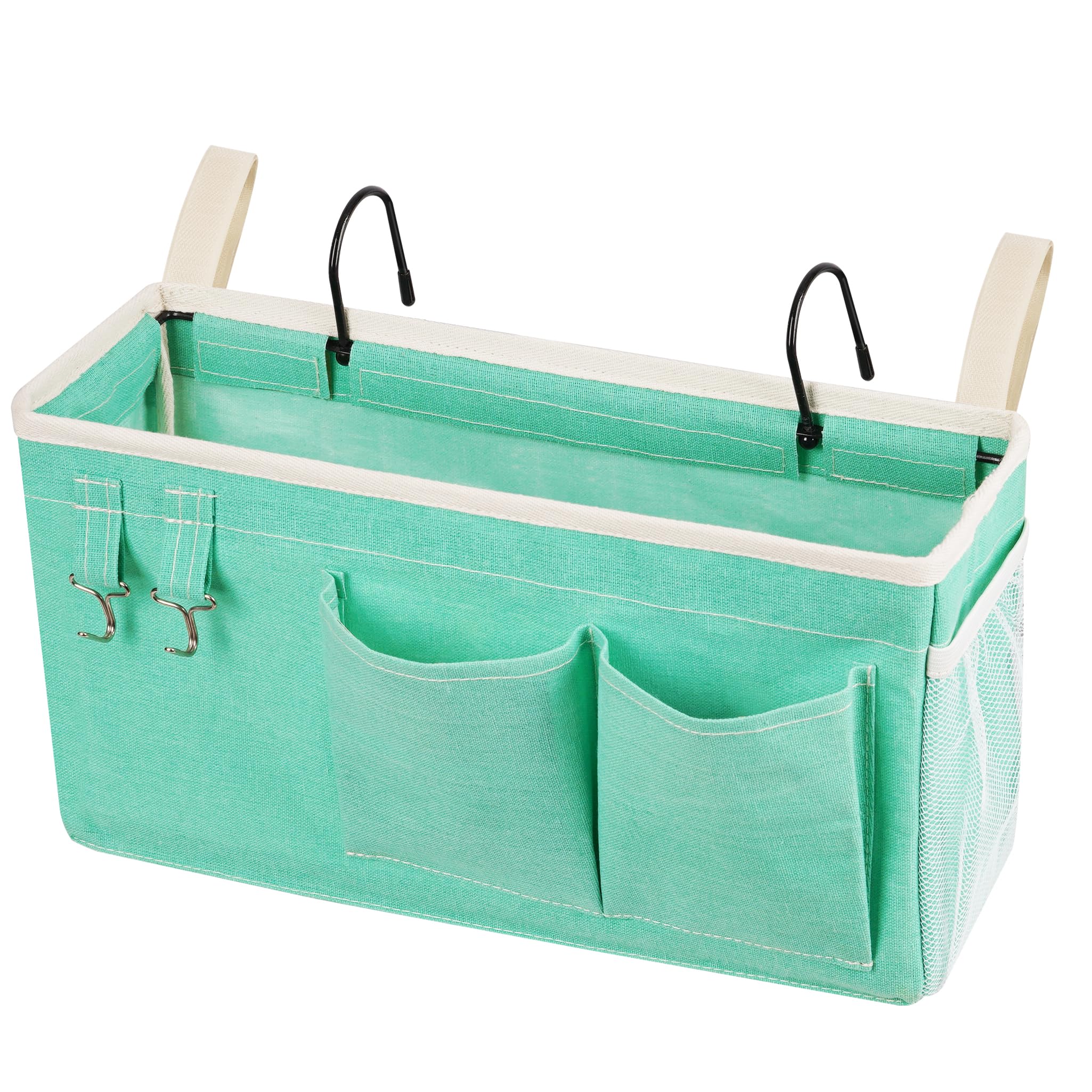 Loghot Bedside Caddy/Bedside Storage Bag Hanging Organizer for Bunk and Hospital Beds,Dorm Rooms Bed Rails,Can be Placed Glasses,Books,Mobile Phones,Keys (Light Pink)
