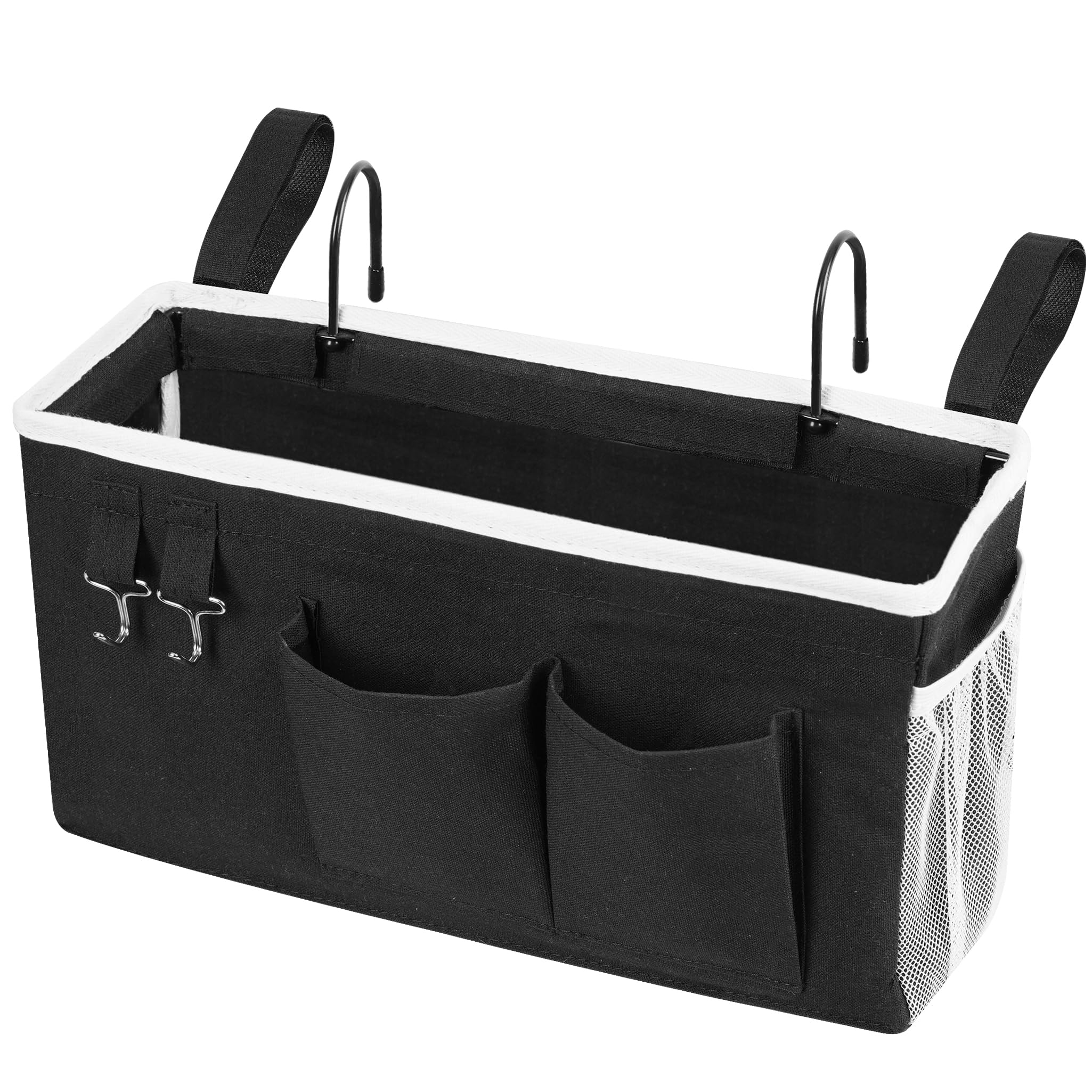 Loghot Bedside Caddy/Bedside Storage Bag Hanging Organizer for Bunk and Hospital Beds,Dorm Rooms Bed Rails,Can be Placed Glasses,Books,Mobile Phones,Keys (Light Pink)