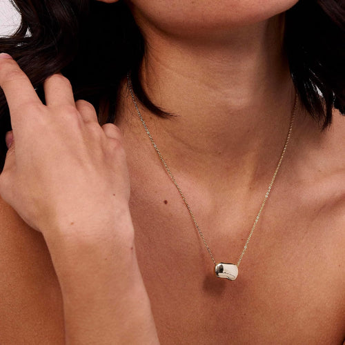 Electric Picks Dakota Necklace for Women, 14k Gold Plated Organic Charm Pendant Necklace, 18" Adjustable Layering Chain, Minimalist Everyday Jewelry Gift