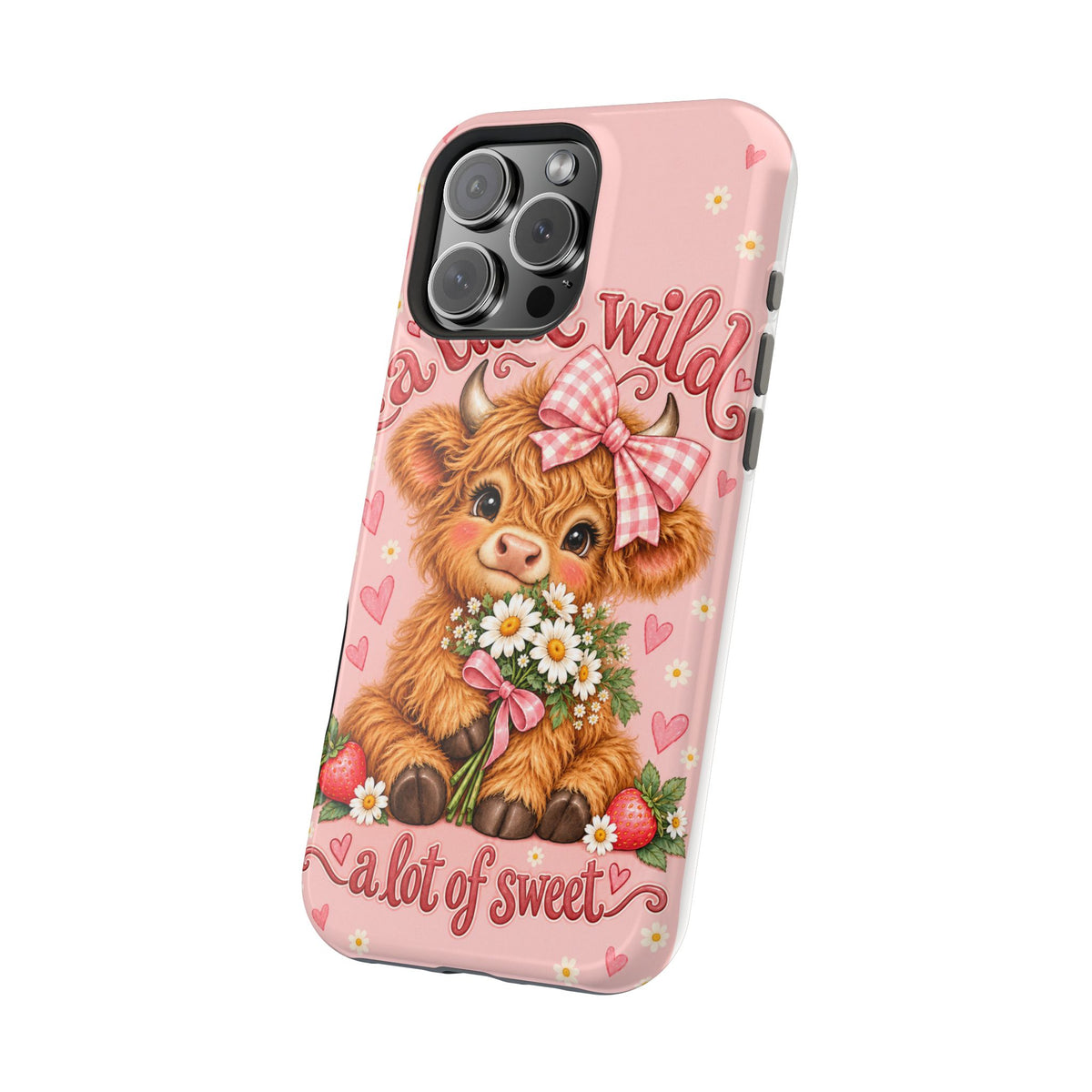 Cute Highland Cow Phone Case — "A Little Wild, A Lot of Sweet" Magnetic Impact-Resistant Case