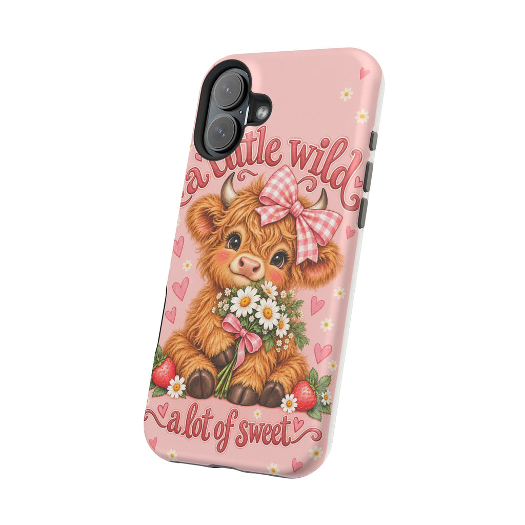 Cute Highland Cow Phone Case — "A Little Wild, A Lot of Sweet" Magnetic Impact-Resistant Case