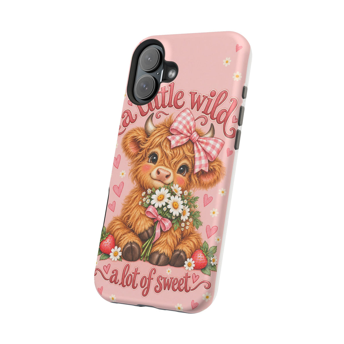 Cute Highland Cow Phone Case — "A Little Wild, A Lot of Sweet" Magnetic Impact-Resistant Case