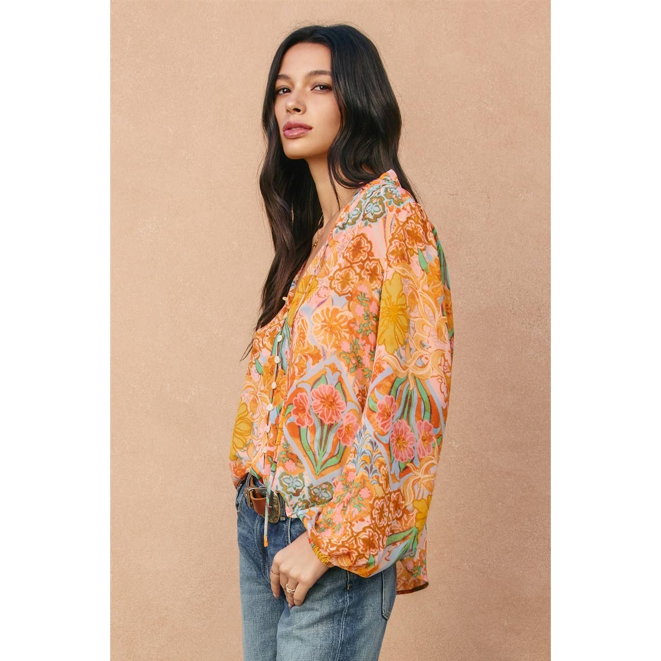 Sevenfold Balloon Shirring Blouse
