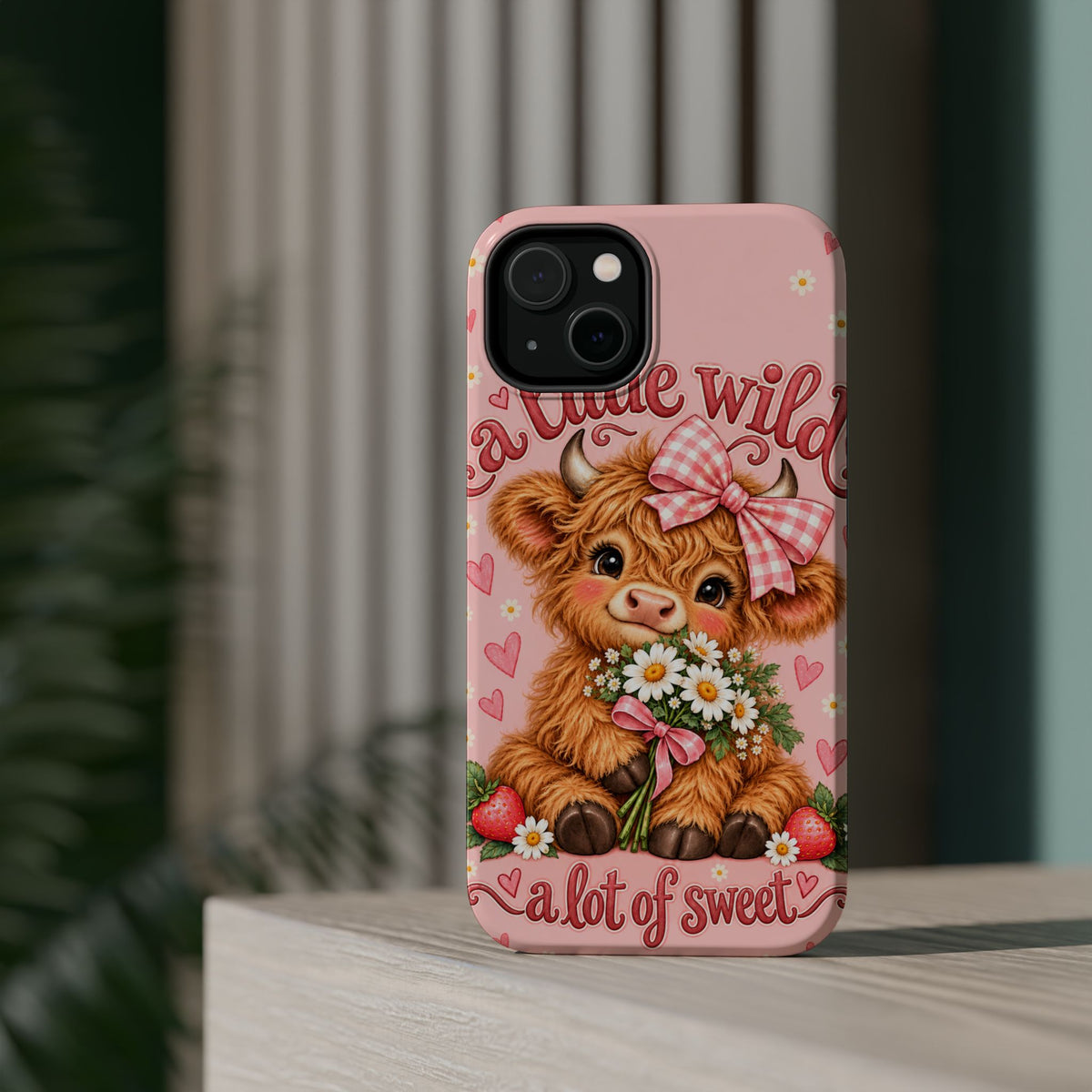 Cute Highland Cow Phone Case — "A Little Wild, A Lot of Sweet" Magnetic Impact-Resistant Case