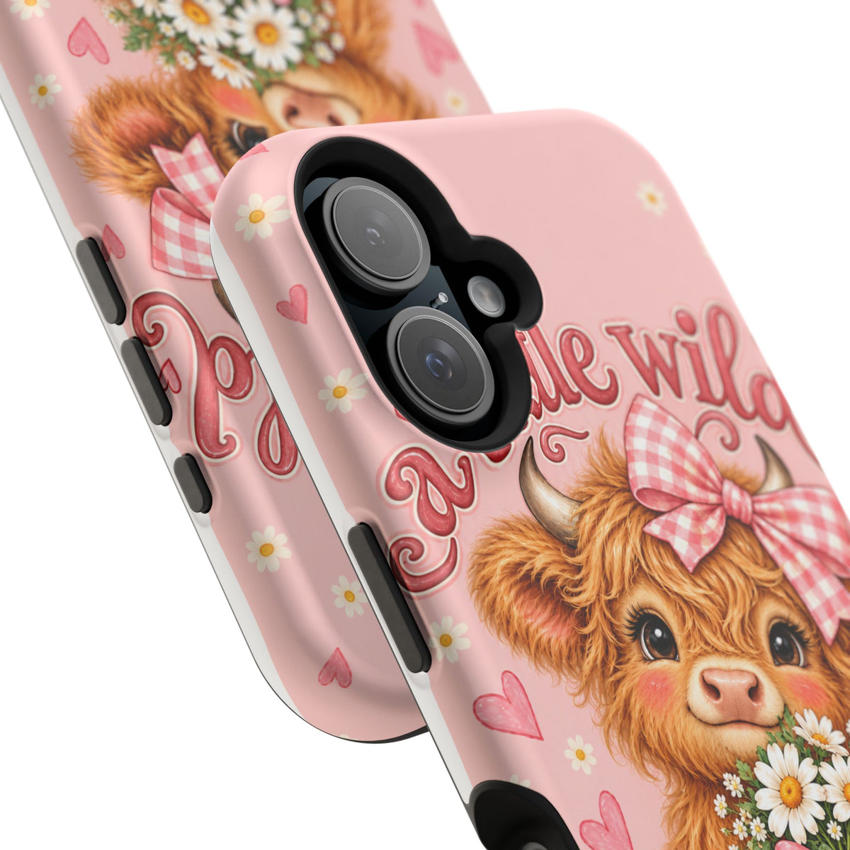 Cute Highland Cow Phone Case — "A Little Wild, A Lot of Sweet" Magnetic Impact-Resistant Case
